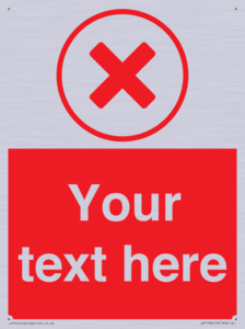 Custom red background, red cross in circle sign